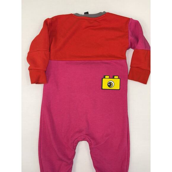 Adidas x Lego Magenta Duplo Jumpsuit Pajama Baby Unisex Size 12 Month Outfit - Picture 13 of 14